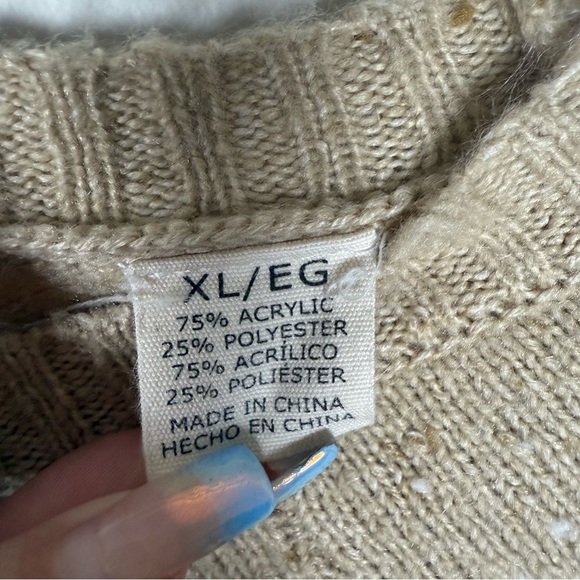 Weatherproof Beige Patterned Crewneck Sweater Size XL - Picture 9 of 10